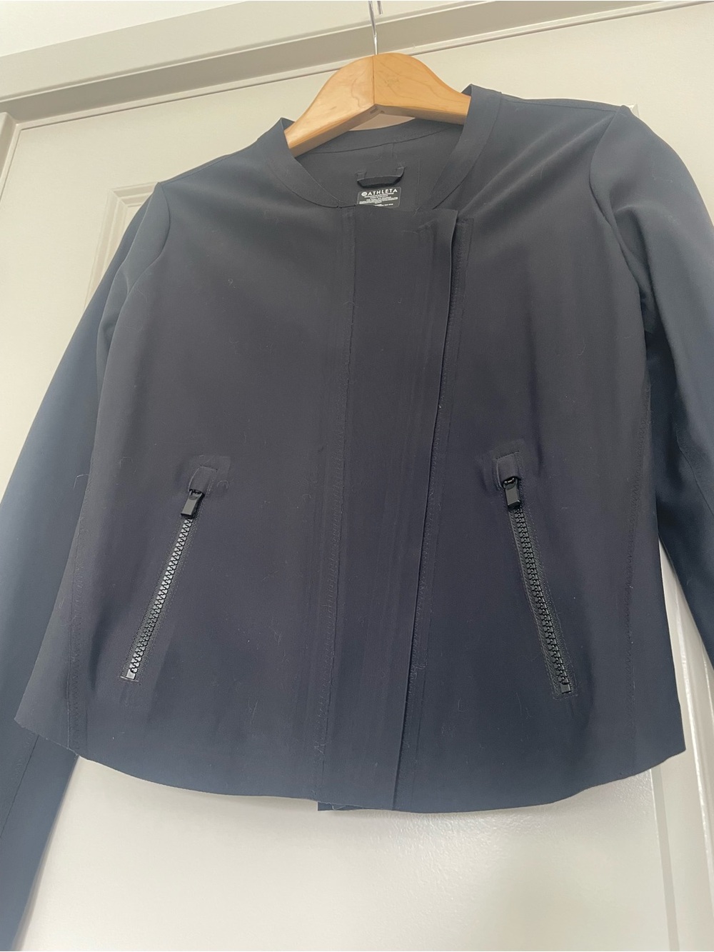 Athleta Black Minimalist Zip-Pocket Jacket